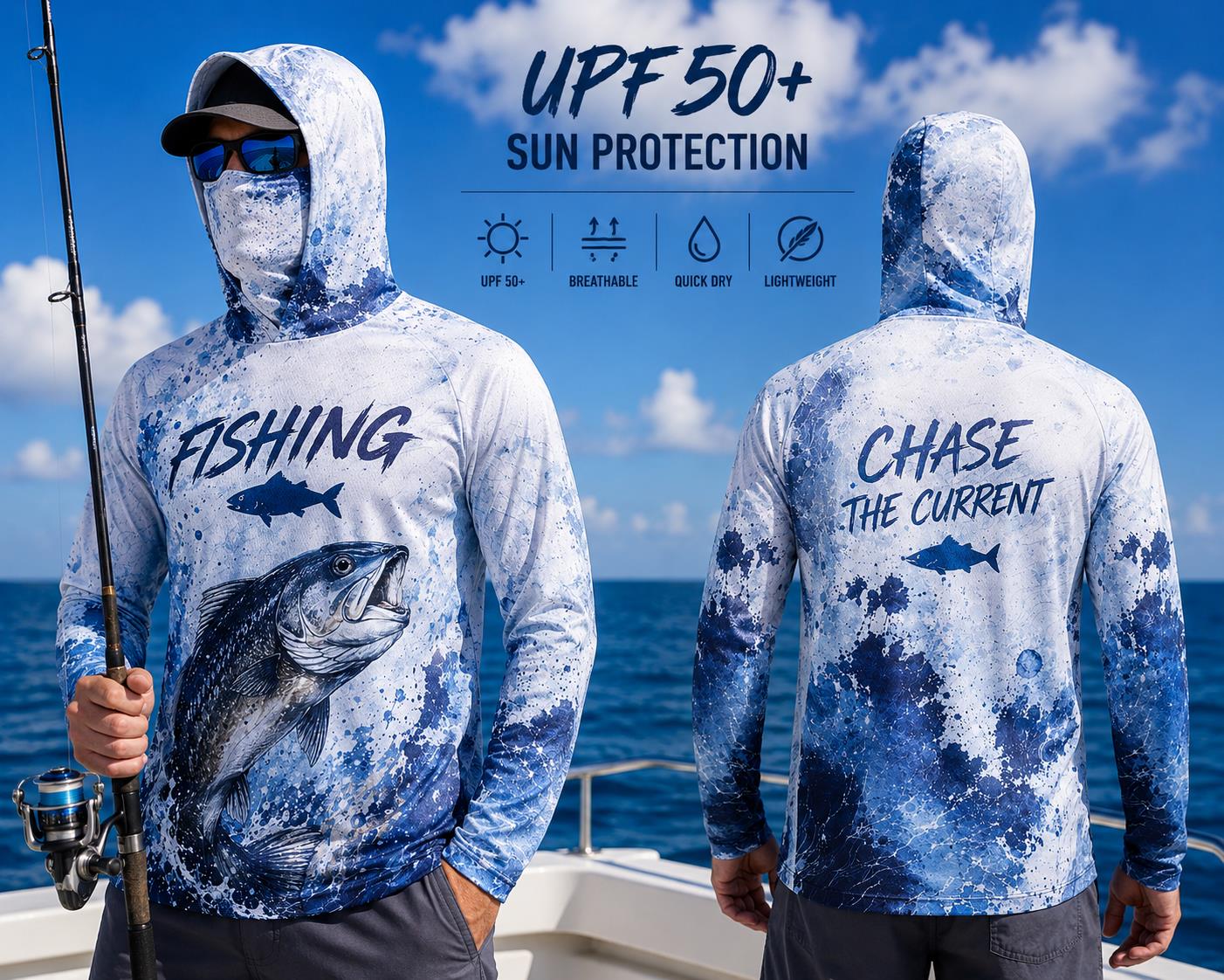 Męska koszulka wędkarska z kap – Fishing Mask Sun Protection recenzja i cena
